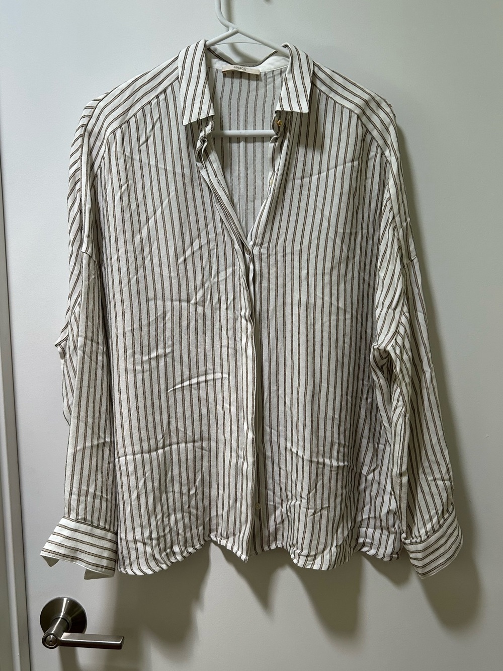 Sessùn Button Front Striped Blouse Size Large